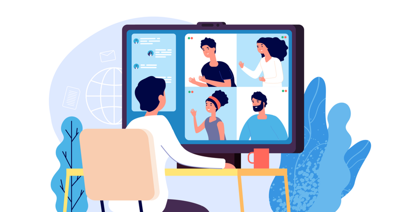animated picture of people on a video conference call