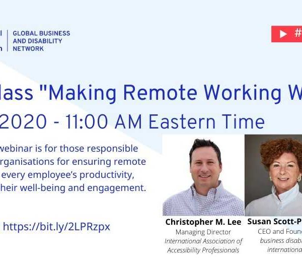 Masterclass “Making Remote Working Work” 25th June 2020